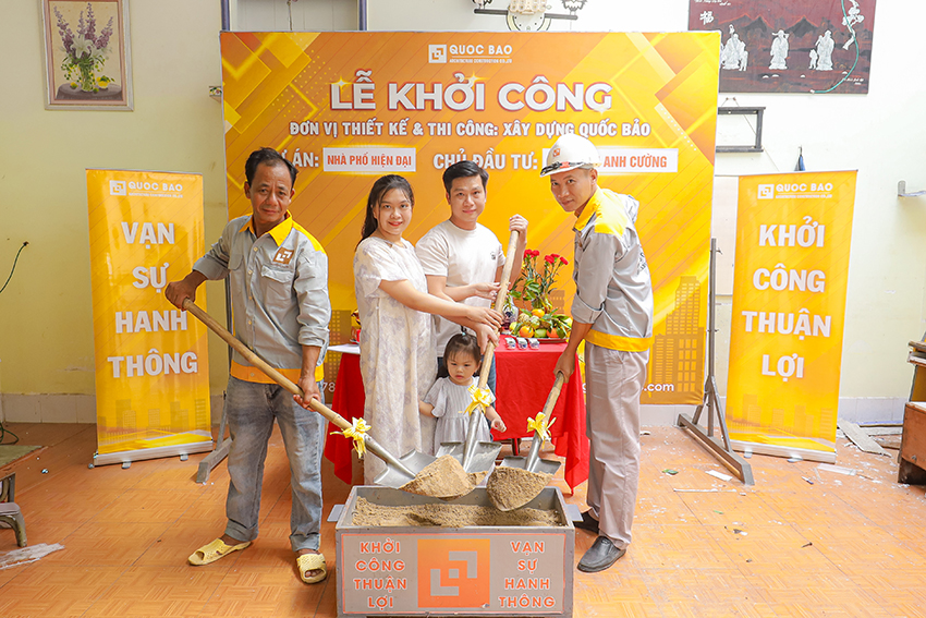 Dự án nhà phố hiện đại của GĐ anh Cường tại Trấn Biên, Đồng Nai - NP26016 3 lễ khởi công nhà phố hiện đại