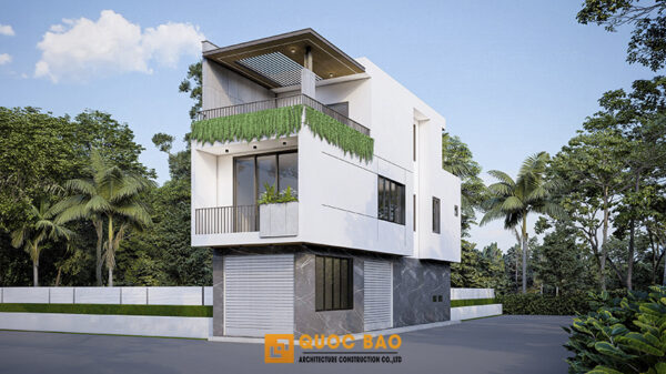 3D nhà phố 2 tầng 1 tum