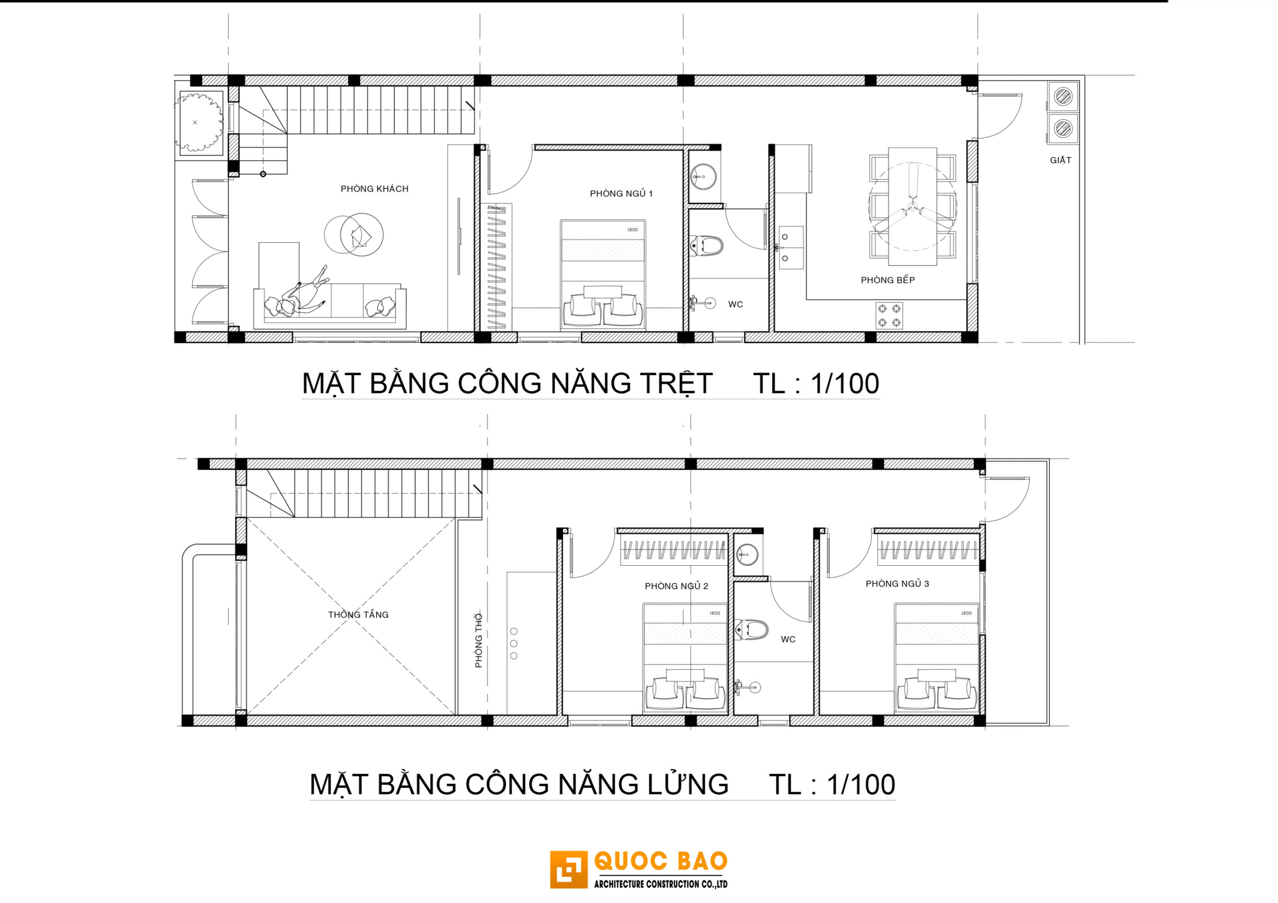 Chuyện Về Ngôi Nhà Phố Gác lửng 5mx14m Tối ưu không Gian, Nâng Tầm mới cho gia đình - NP26007 2 mặt bằng công năng của nhà phố gác lửng