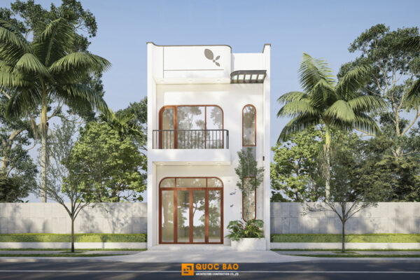 Nhà phố gác lửng hiện đại 3D